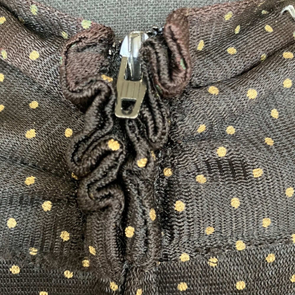Handmaid vintage black and gold polka maxi length dress - Picture 3 of 14